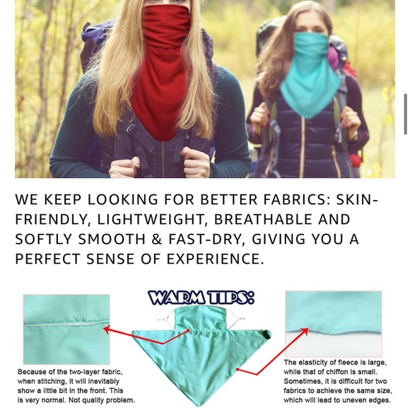 4 Pack Face Scarf Mask Filter Pocket WinterFleece - Picture 5 of 5